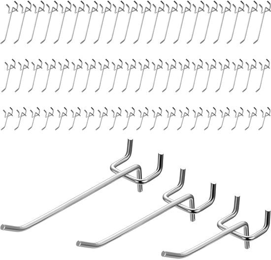 Pegboard con Haken in Acciaio - Supporti per Strumenti per Pegboard - Hanger per Organizzare Gli Strumenti - Organizzatore per Gli Strumenti di Fai da Te -Compatibilità del Bordo Precisa - Costruzione Solida