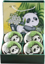 Set di 4 piatti da dessert e snack in stile panda - piatto da dessert piatto da snack piatto da frutta - per bambini e adulti - piatto cinese piatto giapponese set di piatti