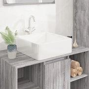 Lavandino-Lavabo-Lavello Bianco 37x37x13 cm in Ceramica Quadrato