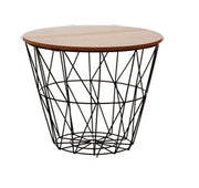 Tavolino Decorativo Casa Salotto Contenitore in Metallo 38 x 31 cm