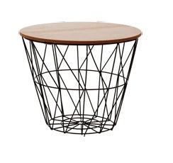 Tavolino Decorativo Casa Salotto Contenitore in Metallo 38 x 31 cm
