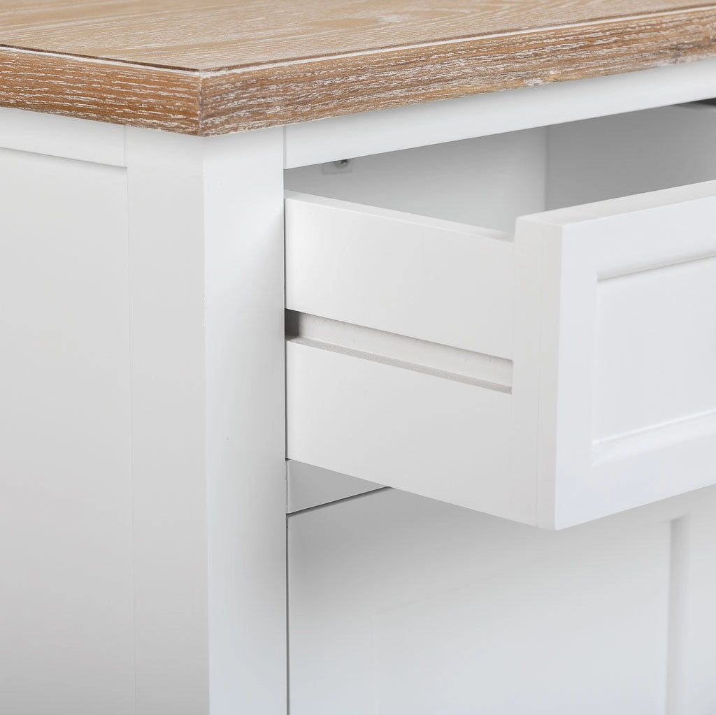 Comodino in legno bianco 41,5x35x63