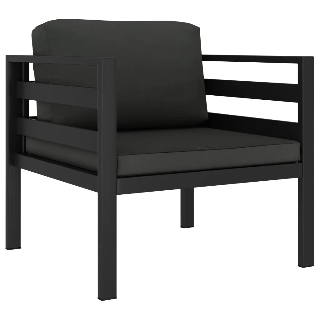 Set Divani da Giardino 7 pz con Cuscini in Alluminio Antracite 3107795