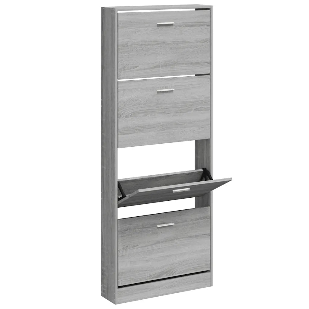 Scarpiera Grigio Sonoma 59x17x150 cm in Legno Multistrato