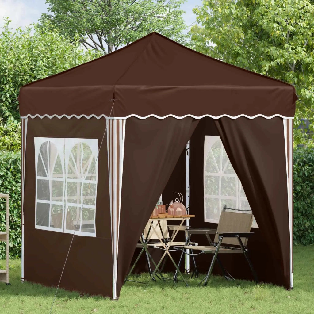 Tenda per feste a pop-up 195 x 195 x 245 cm Marrone