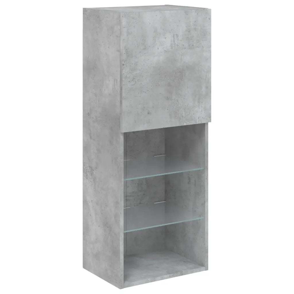 vidaXL Mobile TV con Luci LED Grigio Cemento 40,5x30x102 cm
