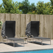 vidaXL Lettini Prendisole 2 pz con Baldacchino e Tavolino Polyrattan