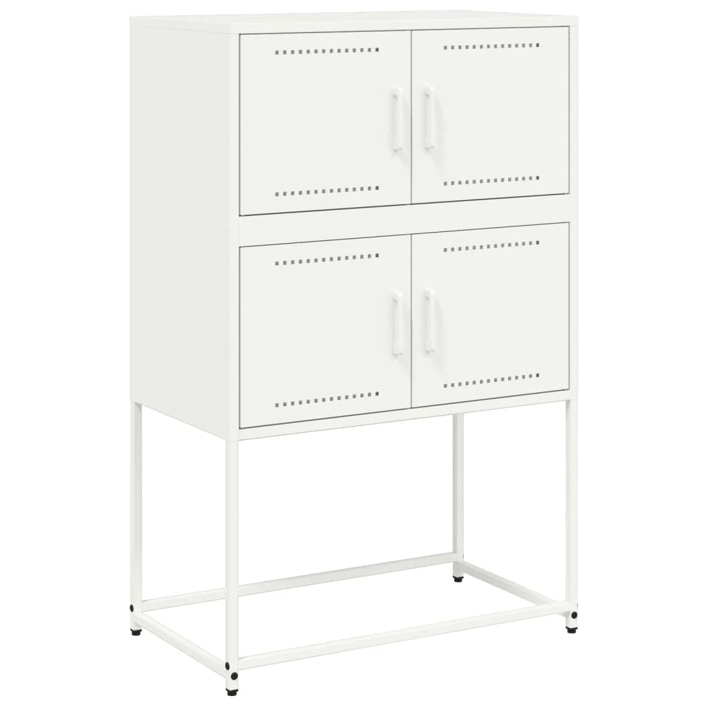 Buffet credenza cassettiera mobiletto mobile contenitore organizer per cucina soggiorno salotto 68,5 x 38,5 x 107 cm acciaio bianco 02_0030389
