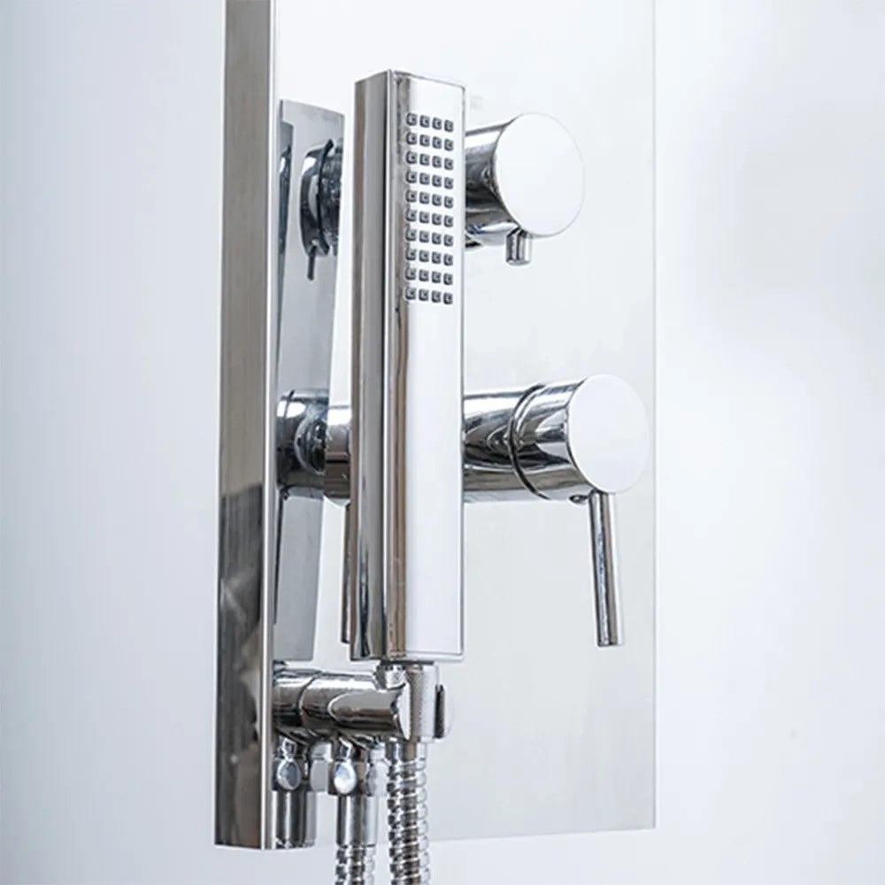 Colonna doccia multifunzione cromo lucido con 4 getti in acciaio inox