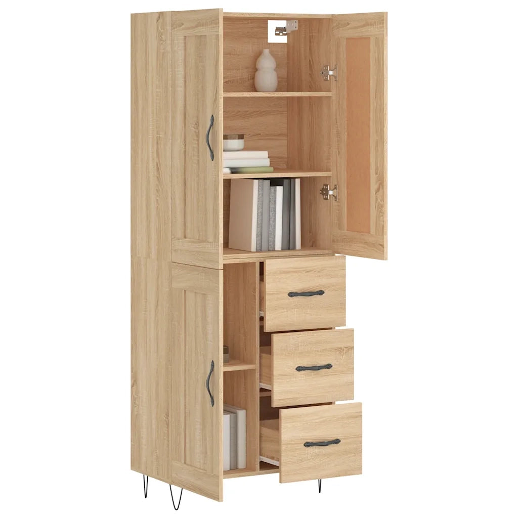 Credenza Rovere Sonoma 69,5x34x180 cm in Legno Multistrato 3200036