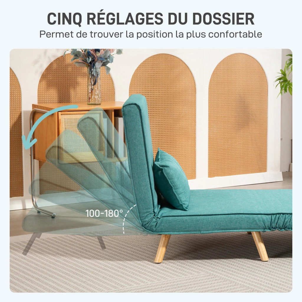 Divano letto a scomparsa 1 posto con cuscino ¨C zephmum ¨C verde