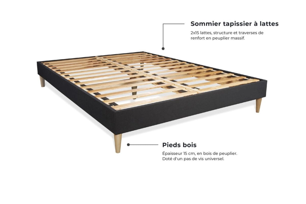 kit rete e materasso Windsor 120 x 220cm - Spessore : 26cm - memory foam e molle insacchettate - Bilanciato