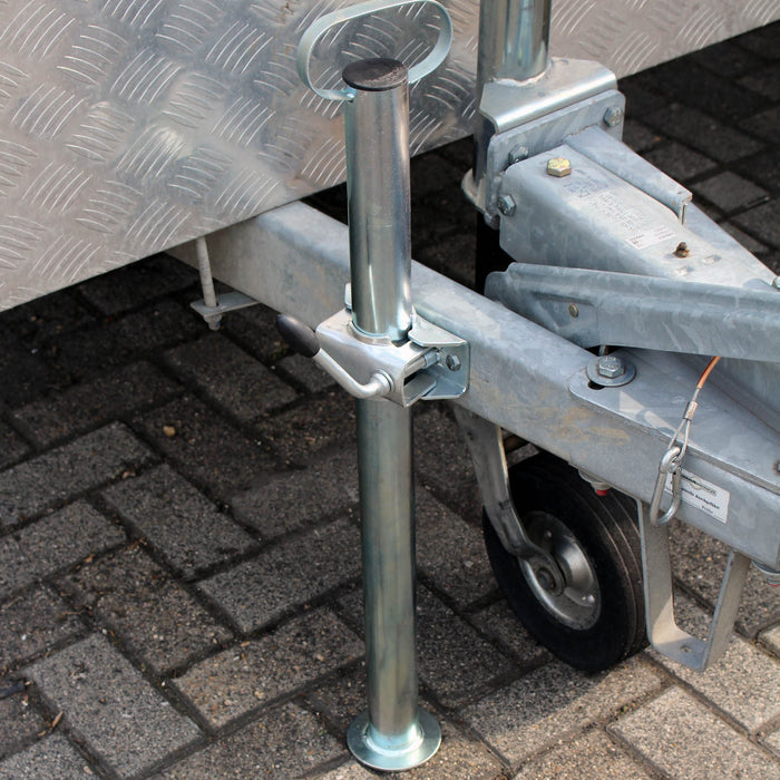 Piede stabilizzatore per rimorchio carrello appendice 2 pz. 700 mm x Ø 48 mm con morsa di supporto