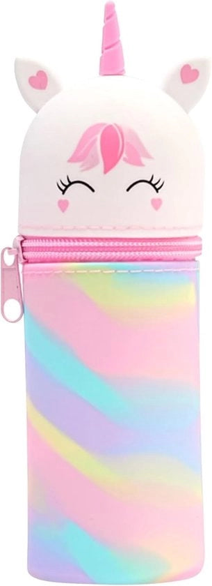 Etui in silicone, etui con chiusura a zip, etui, etui in silicone morbido, etui cartoon, etui unisex, etui con etui, grande capacità per utensili da disegno