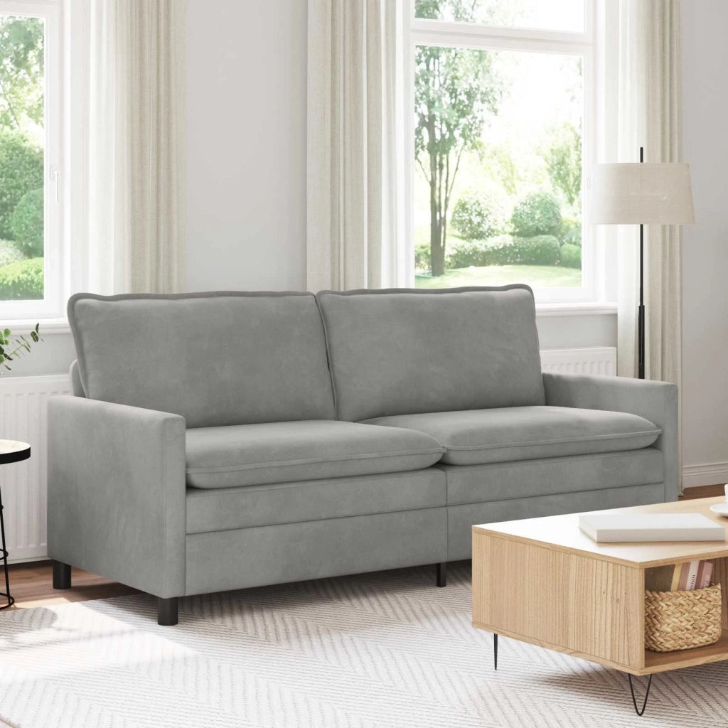 Divano Grigio Chiaro 196 x 81 x 87,5 cm Velluto