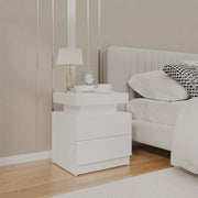Comodino Bianco Lucido 45x35x52 cm in Legno Multistrato 326855