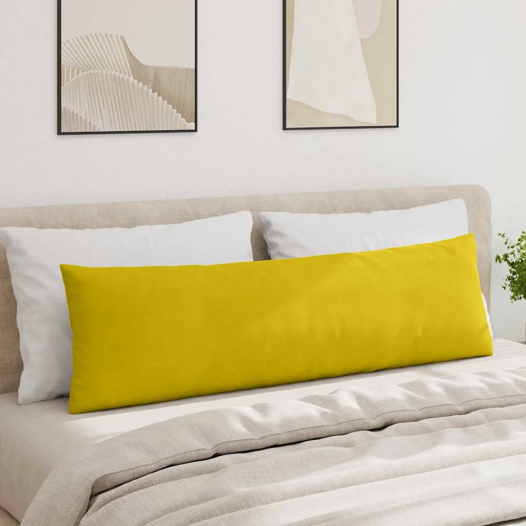 Cuscini da Divano 2 pz | Cuscini per sedie Giallo 145 x 40 cm Tessuto in Cords