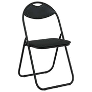 Sedia pieghevole 8 pz | Sedie da cucina Nero 48 x 43,5 x 81 cm Pelle Sintetica