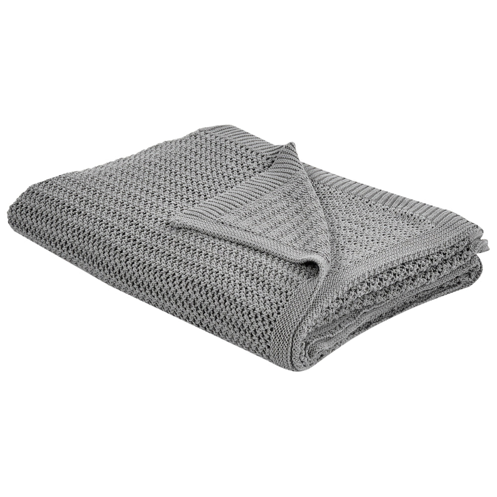 Copriletto in tessuto di cotone grigio 150 x 200 cm Decorativo Biancheria da letto Design classico Camera da letto