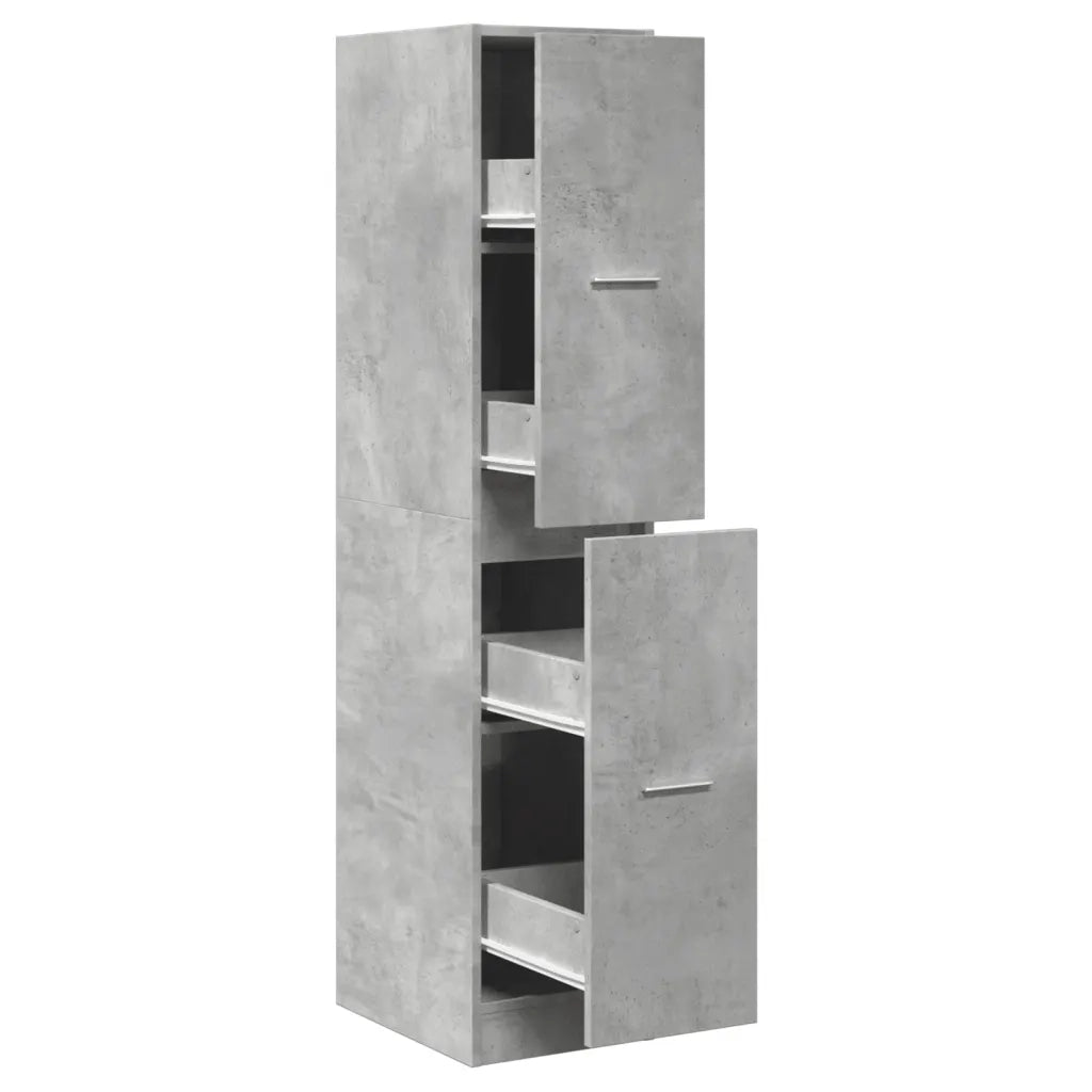 Armadietto da Farmacia Grigio Cemento 30x41x144,5 cm Truciolato 855172
