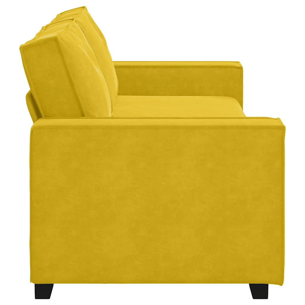 vidaXL Divano a 3 Posti Giallo 180 cm in Velluto
