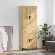 Credenza-Buffet-Armadio da cucina Rovere Sonoma 69,5x34x180 cm in Legno Multistrato 513079