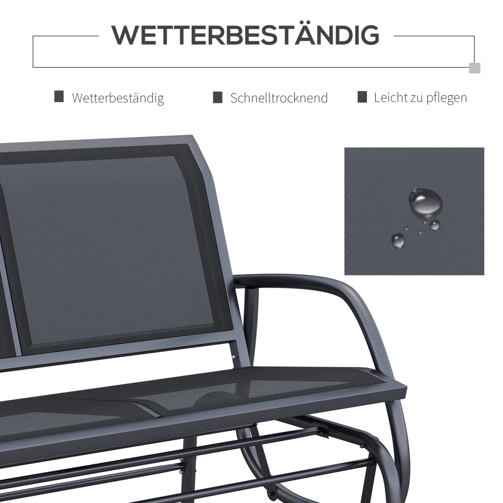 SEDUTA OSCILLANTE 2 posti 120x70x85 cm Metallo Nero