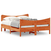 Letto matrimoniale | Letto per adulti | Letto senza Materasso Marrone Cera 140x190 cm in Legno di Pino