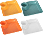 Set di 4 contenitori per snack e dip, Ideali per tapas, aperitivo e snack, 18,8 x 17 x 2 cm, Perfetti per feste e tavoli da aperitivo