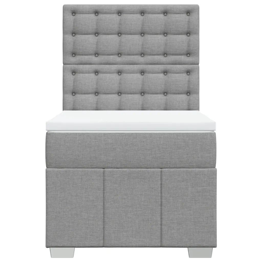 Giroletto a Molle con Materasso Grigio Chiaro100x200 cm Tessuto 3291593