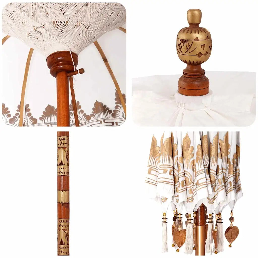 Parasol Balinese 260 2 pcs Crema Cotone e legno massello 3356888