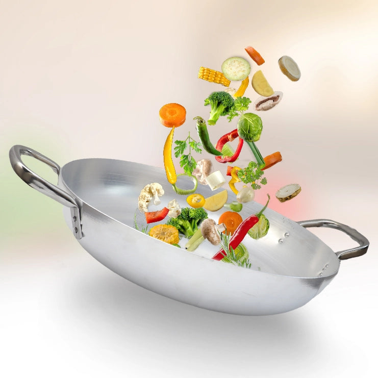 HORECA HOME TEGAME BOMBATO IN ALLUMINIO CON 2 MANICI 34 CM