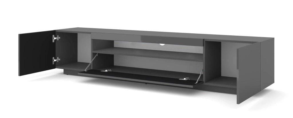 MOBILE PORTA TV AURA 200 NERO LUCIDO LED