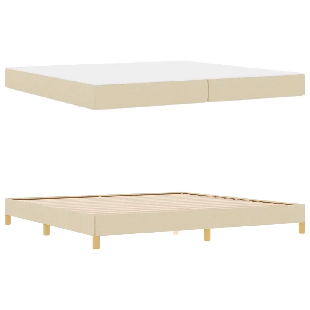 vidaXL Letto a molle Crema e Marrone 200 x 200 cm