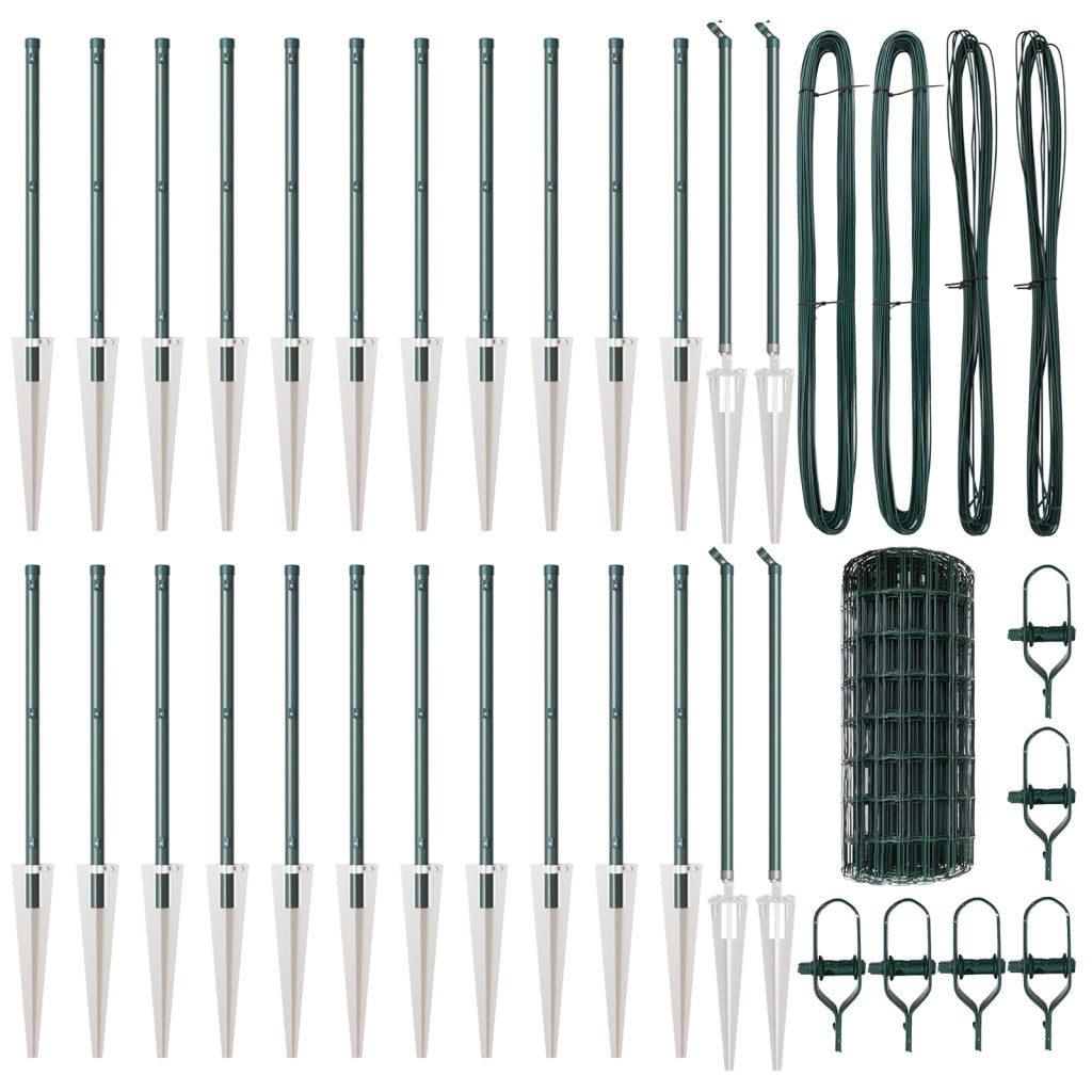Recinzione Euro con 13 picchetti 0.4x50 m acciaio zincato verde