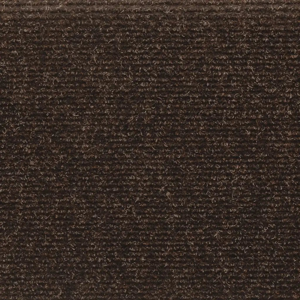 Tappetini per scale autoadesivi 15 pz 65x21x4 cm marrone bordo rettangolare 326188