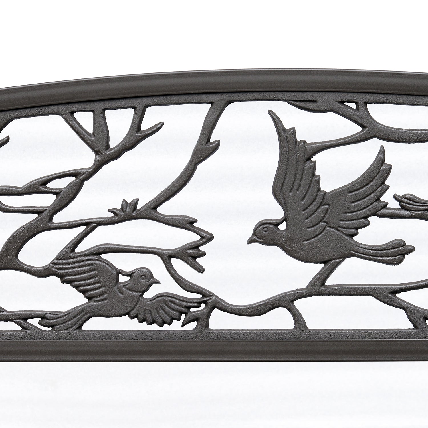 Panchina da Giardino in Acciaio con Schienale Decorato 127x60 cm  Bechy Marrone