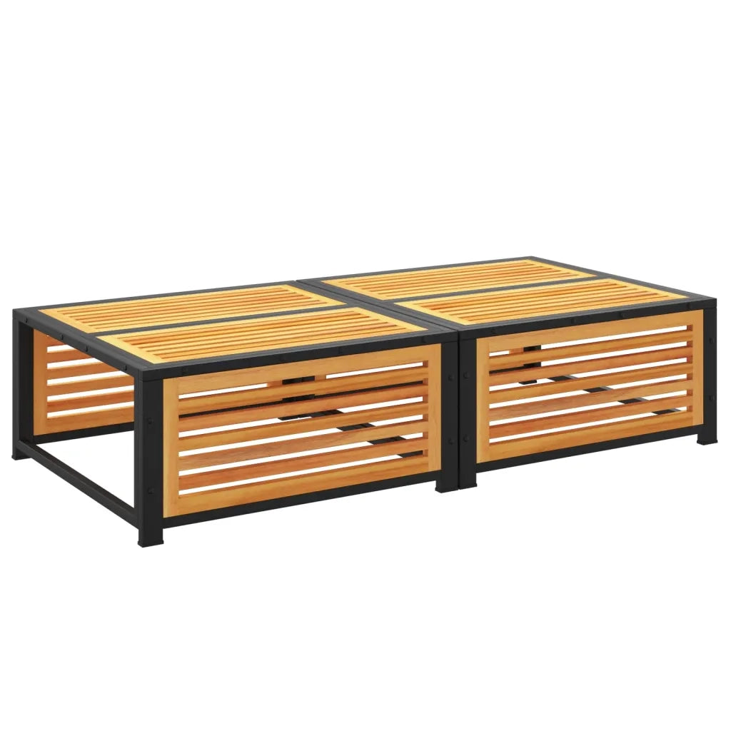 Tavolino da Giardino-Tavolo da Esterno con Sgabello in Legno Massello di Acacia 862575