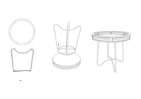 Tavolino Basso Ø60x60,5 cm in Metallo e Legno