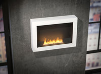 Camino a Bioetanolo da Parete 80x56x16,5 cm Murall 800 Bianco con Vetro