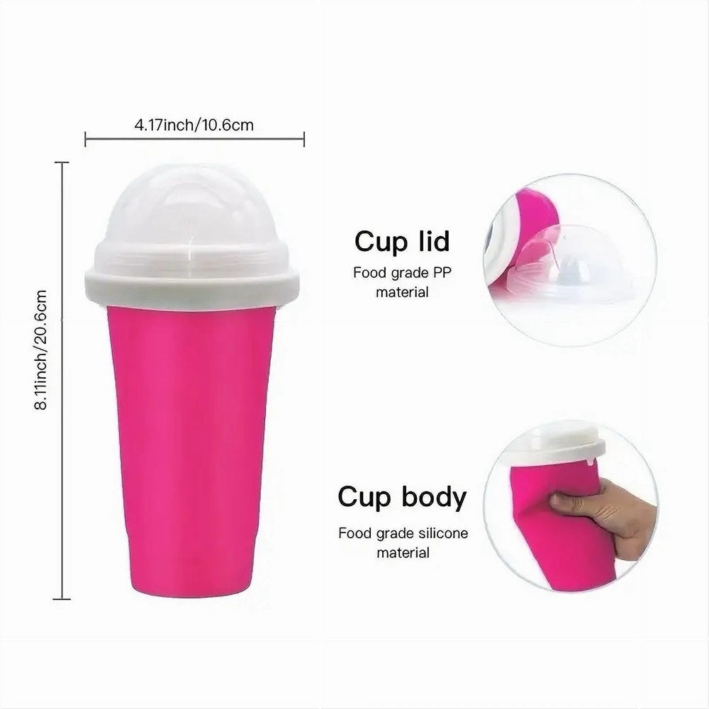 Trade Shop - Tazza 300 Ml Da Spremere Gelatiera Surgelata In Silicone Granite Frullati Frappè -