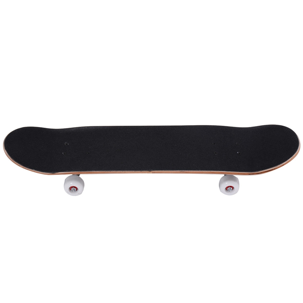 Mini Skateboard in legno con 4 ruote PU antiscivolo resistenti, Skateboard per principiante esperto 80x20cm Nero