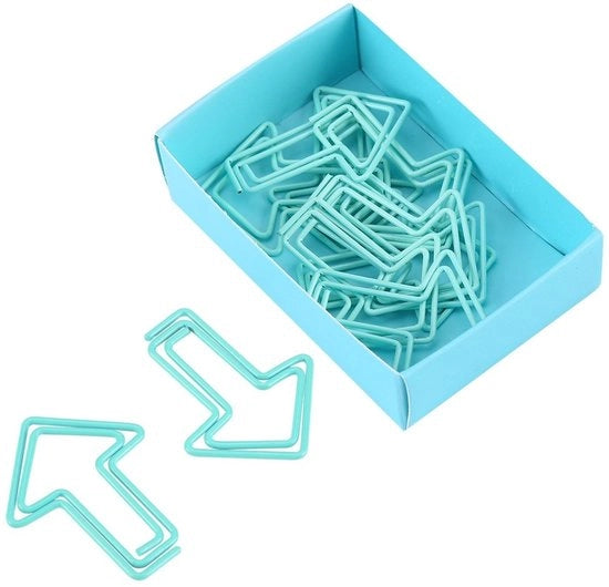 Puntini di cartone in forma di freccia - 12 pezzi - Materiali per ufficio - Etichette creative - Materiale di alta qualità - Resistente e leggermente azzurro - Clip per ufficio