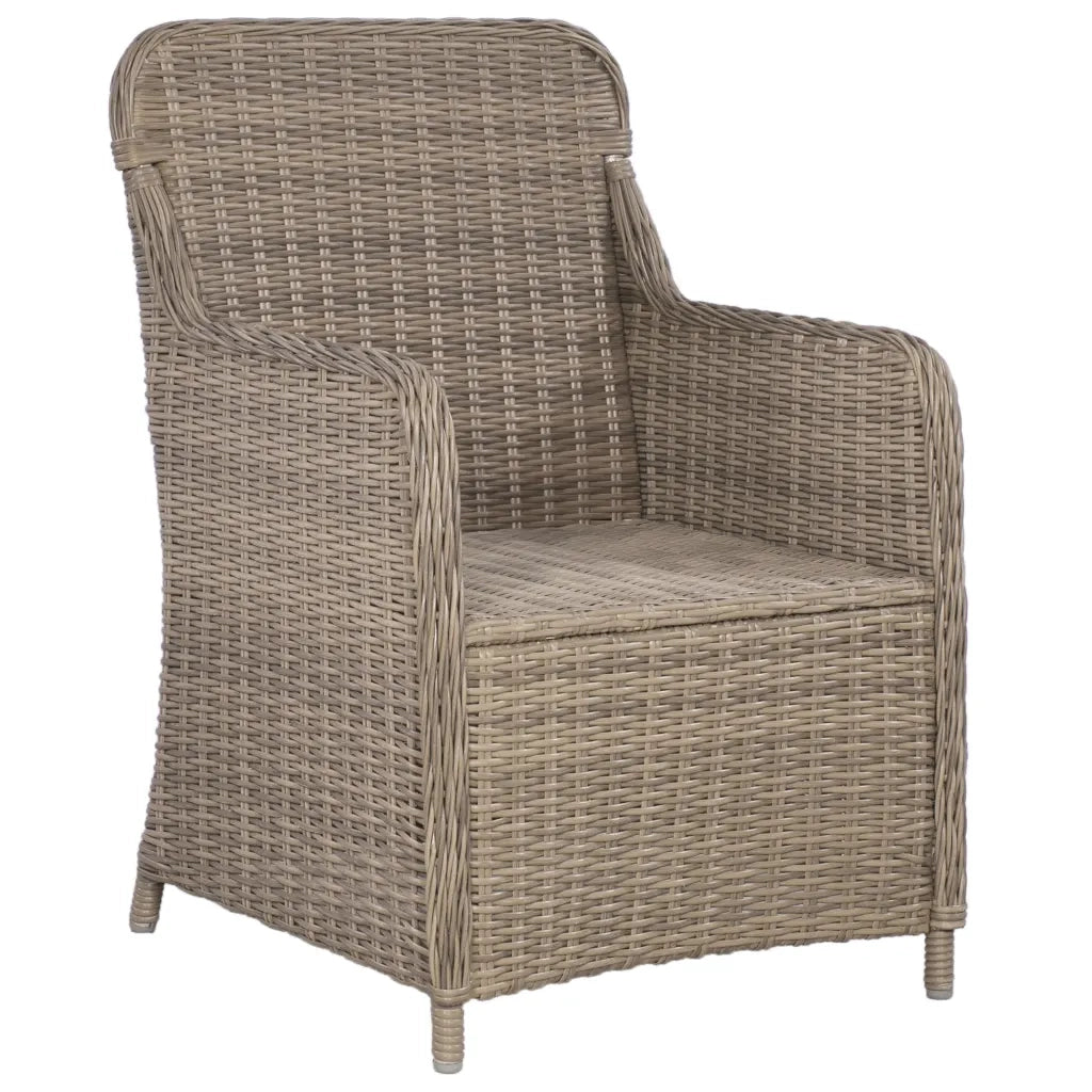 Set da Bistro 3 pz con Cuscini in Polyrattan Marrone 44149