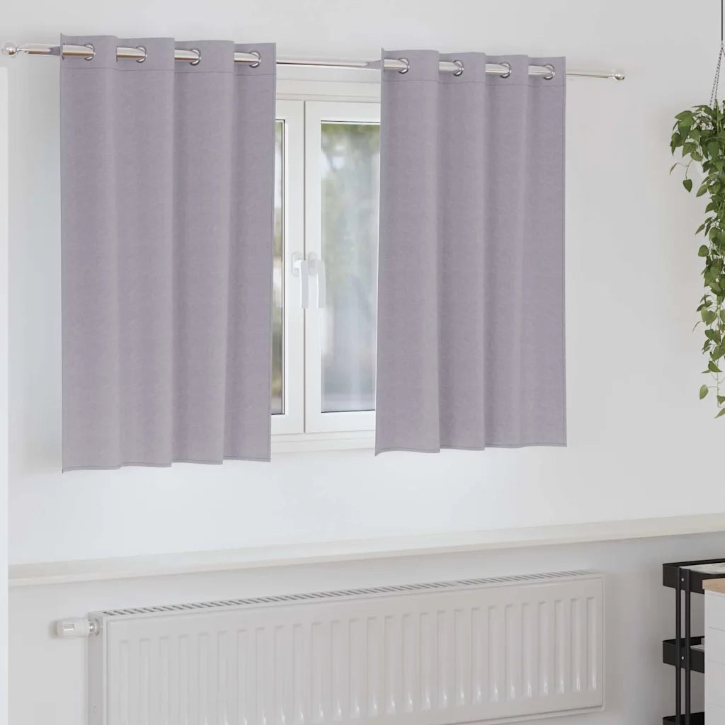 Tende Blackout con Anelli 2 pcs Grigio Metallico 140 x 140 cm 4107358