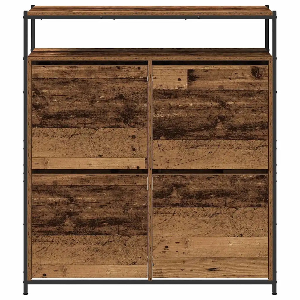 Mobile per scarpe con porta-Scarpiera Legno vecchio 100 x 34 x 112 cm