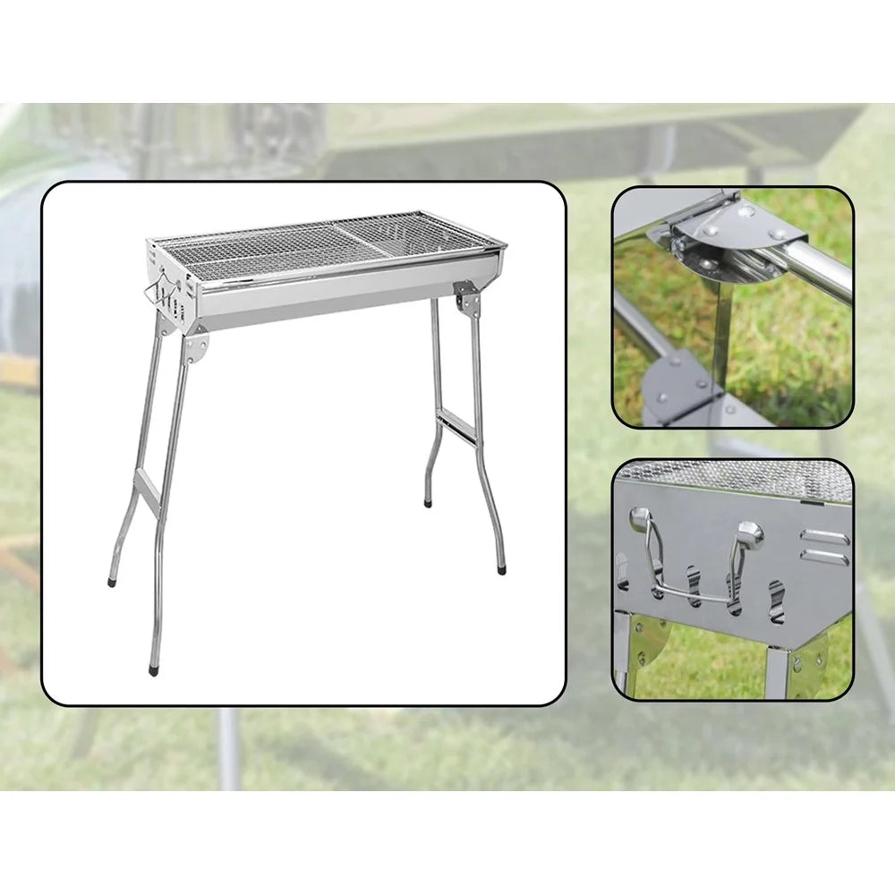 Trade Shop - Barbecue Grill Portatile Pieghevole A Carbone Campeggio Escursioni Picnic Giardino 638964 -