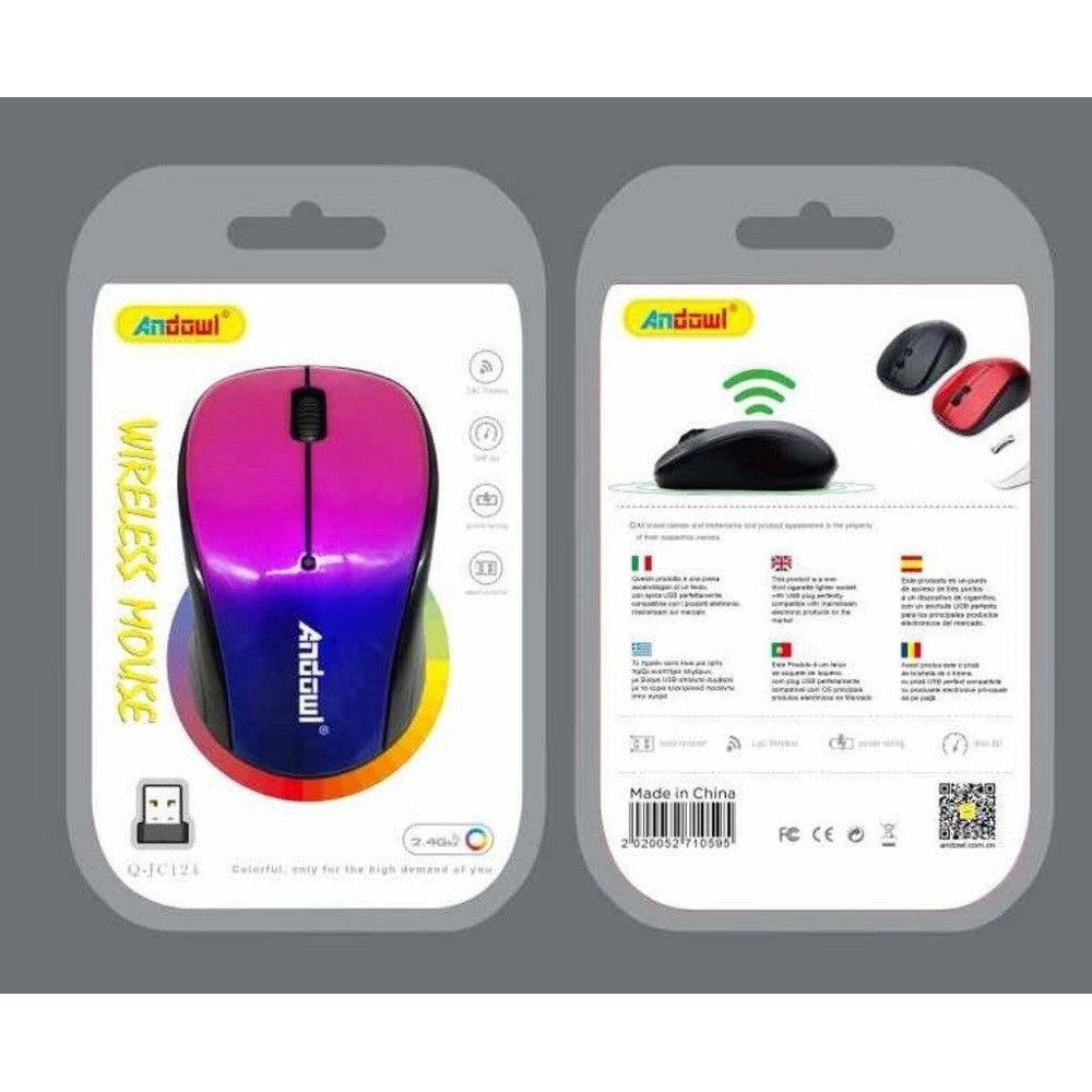 Trade Shop - Mouse Wireless Colorato Senza Fili 2.4g 1600dpi Q-jc124 Connessione Usb Computer -