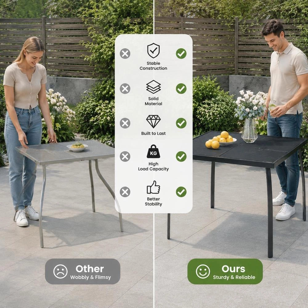 Garden Table Anthracite 100x100x72 Cm Steel Mesh