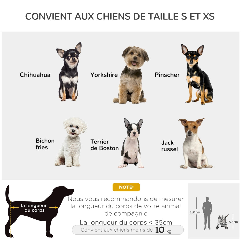 Carrello pieghevole per animali ¨C zephmum ¨C impermeabile con cestino e portabottiglie